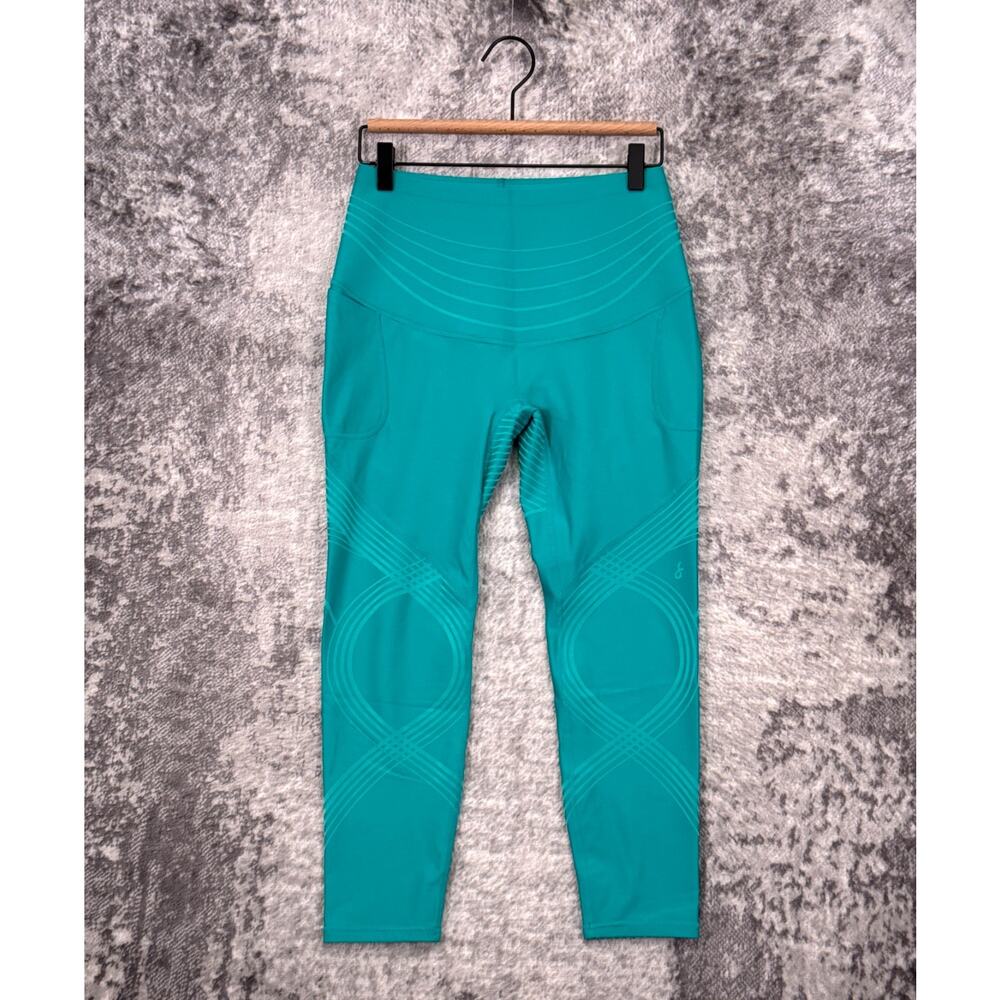 Fanka Body Sculpt Side Pocket 2.0 Leggings Teal Blue Green 10 Womens Reversible